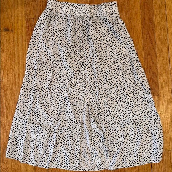 LOFT Black and White A-Line Skirt - Picture 2 of 3